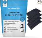 Biodefensor Carbon Odor Filter Compatible with Itouchless Trash Cans - Made in USA - Absorbs Odors, Stink, Diaper Smells & Garbage Deodorizer Eliminator, 4-Pack