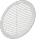 Vent Systems 8" Inch (Opening Dimensions) - Pack of 5 - White Soffit Vent Cover - Plastic Round Air Vent Grille - Built-in Mesh Screen - HVAC Register Louver for Bathroom, Home, Kitchen