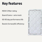 Amazon Basics Merv 5 AC Furnace Air Filter 14x25x1 inches, Pack of 6 (Actual size: 13.75" x 24.75" x 0.75")