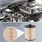 CARMOCAR FD4617 Diesel Fuel Filter replacement for 2008 2009 2010 Ford 6.4L F250 F350 F450 F550 Super Duty includes lower lifter pump and upper fuel bowl filter FD-4617 3C346731AA 3C346731AB