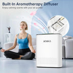 KNKA Air Purifier for Home Bedroom, True HEPA Air Cleaner with Washable Pre-Filter, AQI Display, Turbo Mode for Pets, Allergies, Dust, Pollen