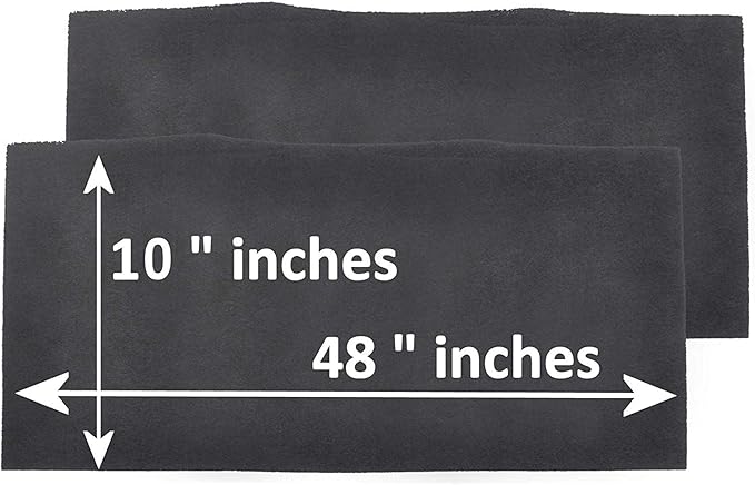 Breathe Naturally Universal 10x48 Cut-to-Fit Activated Carbon Filter (4 Pack) Charcoal Air Filter Sheet for Air Purifiers