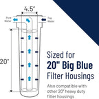 Pentair Pentek CFB-Plus10BB Big Blue Carbon Water Filter, 10-Inch, Whole House Fibredyne Modified Molded Carbon Block Replacement Cartridge, 10" x 4.5", 5-10 Micron, Pack of 12