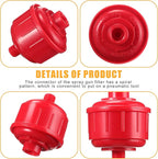 10 Pcs Mini Disposable Water and Air Filters Disposable Spray Gun Filter Whirlwind Air Line Filter Guns Filters Only Standard 1/4 Inch Threads Fit for Spray Guns and Air Tools, Red