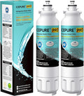 ICEPURE PRO ADQ73613401 NSF401&473&53&42 Certified Refrigerator Water Filter Compatible with LG LT800P, LT800PC, Kenmore 9490, ADQ736134 ADQ73613402 ADQ75795104 LSXS26326S LMXC23746S LMXC23746D, 2PACK