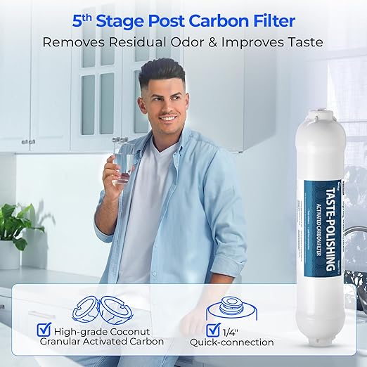 iSpring F10KU NSF Certified 1-Year Replacement Filter Set for 7-Stage RO Water Filtration Systems, Includes Alkaline Mineral & UV Filters, 10 Pieces, No RO Membrane