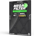 PuroAir MegaFilter - 14x20x1 Air Filter MERV 13 Activated CarbonTech Defense - Heavy Duty 3 Layer Furnace Filters Allergens, Pollen, Dust, Pet Dander, Smoke, Odors - HVAC Air Filter 14x20x1 (1-Pack)