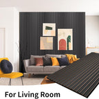 Wood Slat Wall Panel, 48'' x 24'' Wood Panels for Wall, 3D Soundproof Wall Panels, Large Acoustic Panels for Interior Ceiling and Wall Decor Noise Reduction, 2 Pack, Smoky Wood