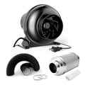 InfiniPower 195 CFM Inline Ventilation Fan 4" Air Carbon Filter and 4 Inch 8 Feet Black Ducting, Combo for Grow Tent, Greenhouse, Kitchen, Basement