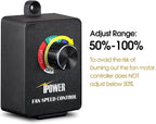 iPower 4 Inch 195 CFM Inline Fan, Air Carbon Filter, 8 Feet PVC Ducting, Speed Controller, Rope Hanger, Vent Exhaust for Grow Tent Ventilation