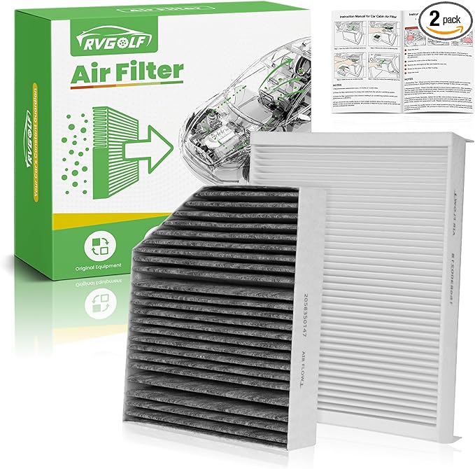2PCS Cabin Air Filters Fit for 2015-2023 Mercedes C300, 2016-2022 GLC300, 2017-2019 E300, 2020-2023 E350, 2021-2023 E450 Cabin Filter Replacement Air Filter Accessories 2058350147 1668300218