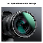 K&F CONCEPT 40.5mm Black Diffusion 1/4 Filter + Lens Cap, Mist Cinematic Effect Filter with 18 Multi-Layer Coatings for Video/Vlog/Portrait Photography (K-Series)