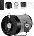 MELONFARM 4 inch Air Carbon Filter Smelliness Control with Australia Virgin Charcoal, Built-in 14cm Fan Low Nois and Speed Controller, Smelliness Scrubber for Inline Duct Fan, Grow Tent 4" x 12.6"