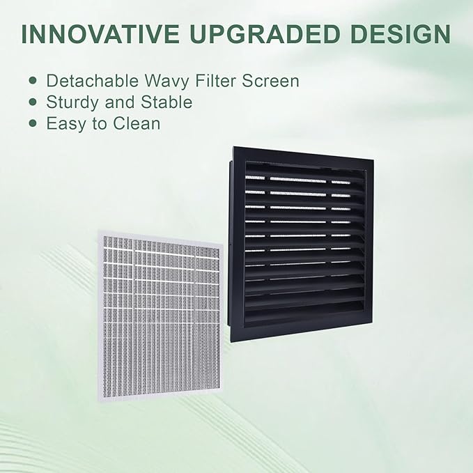 2-Pack 14"x14" Gable Vent - Premium Aluminum，Shed Vents with Screen, Ideal for Gables, Wall, and Attics - Vent Opening 12"x12" - Boost Ventilation and Guard Against Moisture