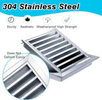 Square Stainless Steel Vent Grille with Removable Filter Mesh, Weatherproof Louver Air Return Vent Cover for Home/Shed/Garage/Roof(11x11in/28x28cm)