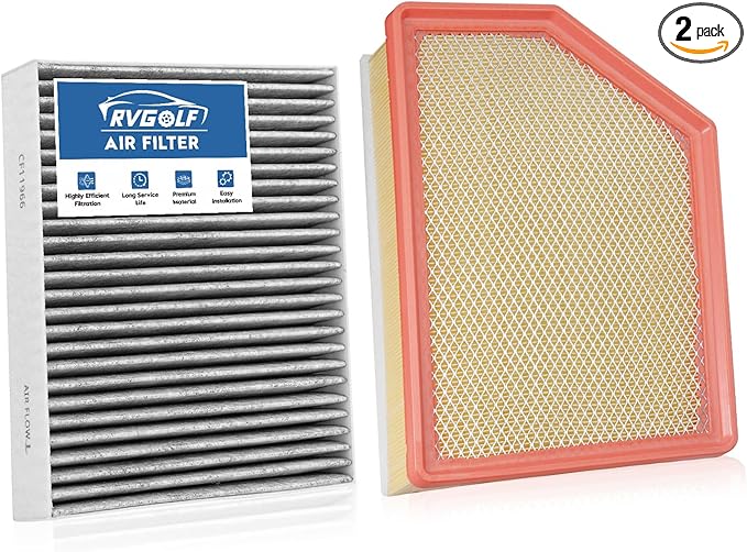 Engine+Cabin Air Filters Fit for 2020-2026 Chevrolet Silverado 2500HD/3500HD, 2020-2026 GMC Sierra 2500HD/3500HD 6.6L Diesel Engine Air Filter Replacement Accessories CF11966 84554703
