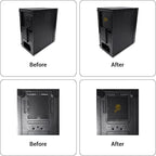 Dust Filter PC 90mm for Computer Cooler/PSU/Routers PVC 50 Mesh, Magnetic Frame PC Fan Dust Mesh Cooler Filter Dustproof Computer Fan Grills (PVC, Gentleman, 90 * 90mm, 2pcs, Black)