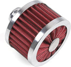 MUGE RACING 23mm Car Air Filter Universal Cold Air Intake Filter High Flow Vent Valve Cover Breather Filter (Red- 2 Pcs)