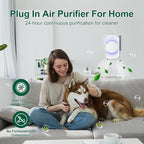Air Ionizer for Home(3 pack), Ionic Air Purifier Plug in with 6 Carbon Fiber Tips, Ultra Quiet Portable Air Cleaner for Kitchen Bedroom Office Bathroom,Energy Efficient with Blue/Warm White Mood Light