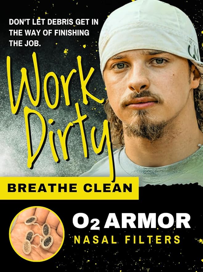 O2 Armor Nose Filters for Welders & Allergies - Nose Filter for Dust - Nasal Filters for Welding - Nose Dust Mask for Construction (10 Pack, Size X-Small)