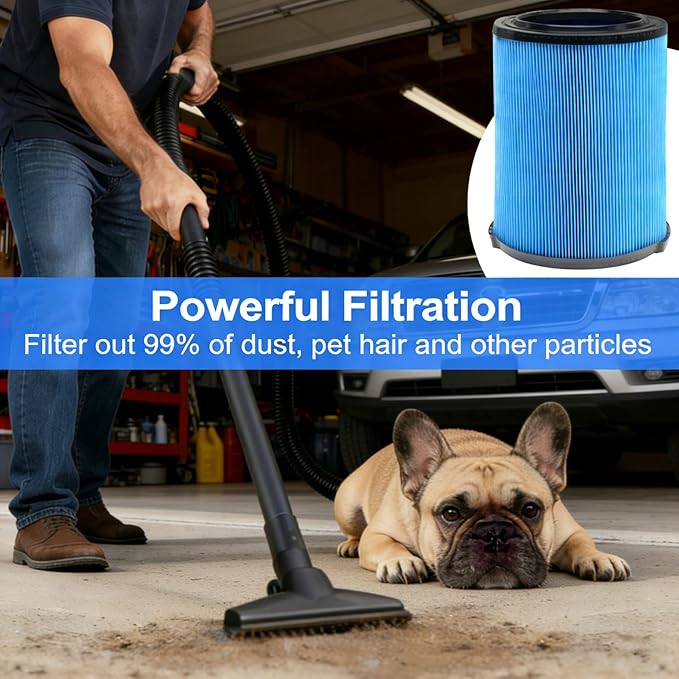 Replacement VF5000 Filter for Ridgid Shop Vac Filter 5-20 Gallon, 3-Layer Wet/Dry Rigid Shop Vac Filters Compatible with WD06700 WD0671 WD0970EX0 WD0970M0 WD1270 WD1450-1 Pack