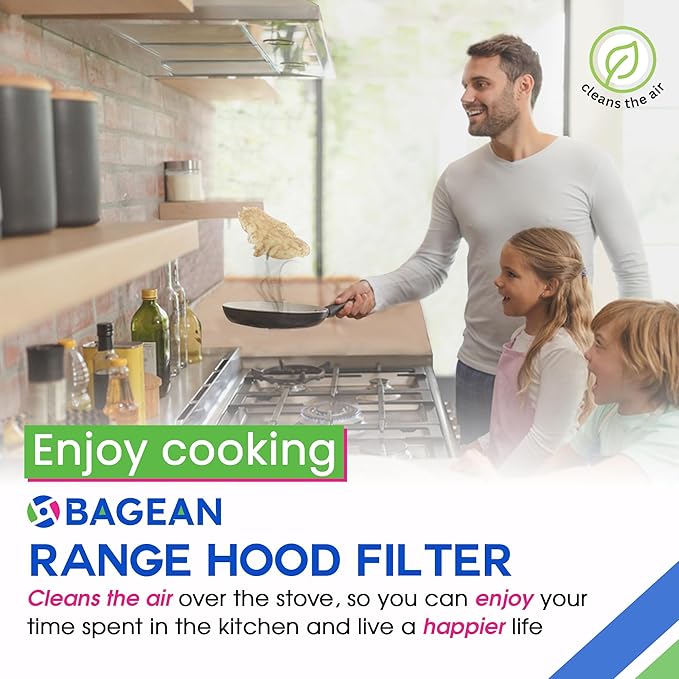 Bagean Stove Vent Filter 8x8 inch BCC024600 Compatible with Ventline Range Hood Filter Replacement for Kitchen Exhaust Fan - Aluminum Screen Blocks Grease & Filters Over Oven Air (1-Pack)