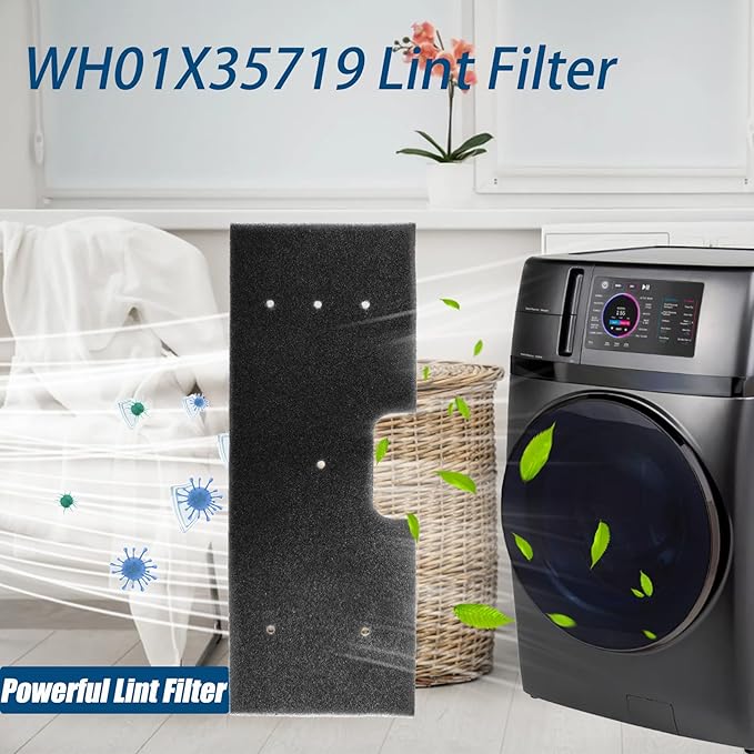 WH01X35719 Lint Filter,WH01X35719 Washer Dryer Filter Sponge Compatible With GE Washer Dryer Combo,Hand Washable Reusable Foam Lint Filter,Replaces WH01X35719 For PFQ97HSPVDS Washer Dryer (Pack of 6)