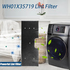 WH01X35719 Lint Filter,WH01X35719 Washer Dryer Filter Sponge Compatible With GE Washer Dryer Combo,Hand Washable Reusable Foam Lint Filter,Replaces WH01X35719 For PFQ97HSPVDS Washer Dryer (Pack of 6)