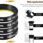 Astromania Deluxe Telescope LRGB 1.25 Inch Filter Set - Colour Filters for Use with Monochrome CCD Cameras - Give Stunning Astrophotographic Results
