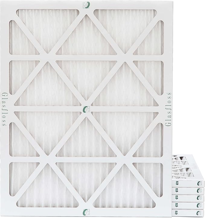 Glasfloss 18x24x1 MERV 10 (FPR 5-6) Pleated Air Filters Box of 6. Actual Size: 17-1/2 x 23-1/2 x 7/8