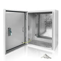 Electrical Box 16 x 12 x 8 Inch Indoor Outdoor Electrical Enclosure Box Steel Junction Box Wall Mounted Universal Electrical Project Box with Safety Locks and Mounting Plates