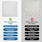 14x20x1 MERV 11 Air Filter, Quality AC/HVAC Furnace Filter，2 Reusable ABS Frame + 8 Pack Replaceable Filter Media，Breathe Fresher and Cost-effective