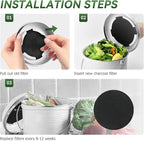 Charcoal Filters for Compost Bucket, 12 Pack Compost Bin Filter, 6.7 inch Compost Filters for Countertop Bin, Fits Most Kitchen Compost Bins, Long-Lasting Odor Elimination