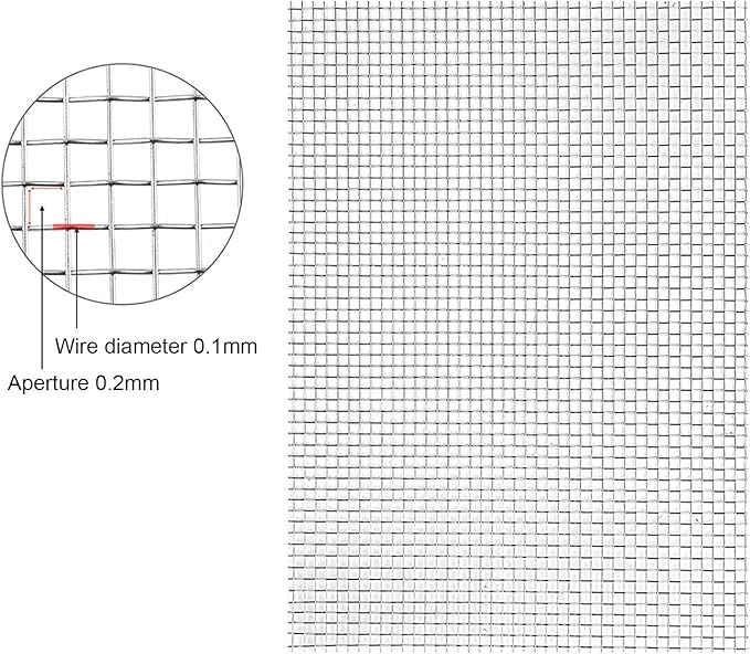 Stainless Steel Woven Wire Mesh 304 Stainless Steel Woven Wire, 80 Mesh Fly Mosquito Net, Fine Screen Mesh, Rodents Garden Insect Screen, for Vent, Filter, Window (Silver 1x13m)