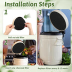 24 Pack Compost Bin Filter, 6.7 Inch Charcoal Filters for Kitchen Compost Bin, Compost Filters for Home Countertop Bin, Replacement Charcoal Filters for Compost Bucket Refill Sets, Round