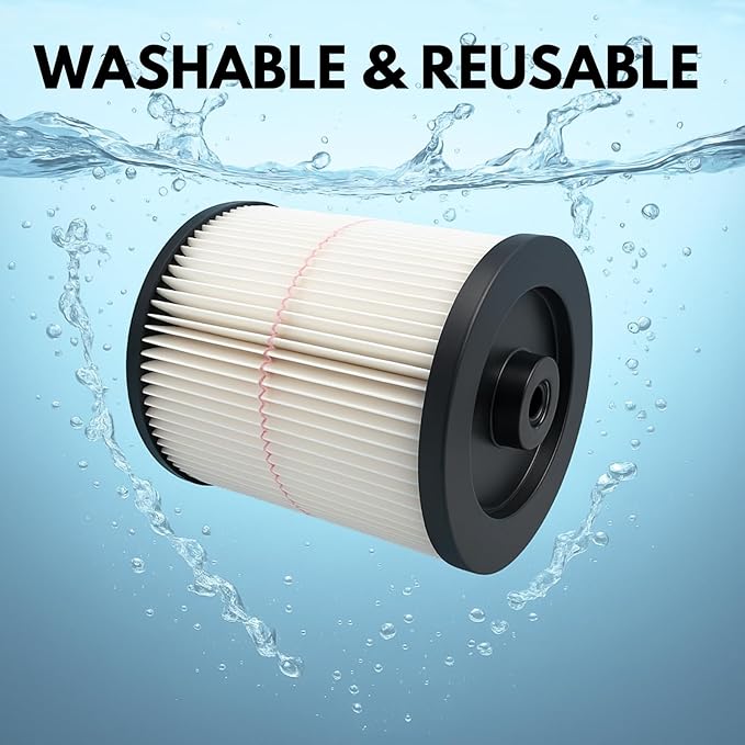 Nispira 9-17816 17816 Red Stripe Replacement HEPA Filter for Craftsman Craftsman Shop Vac Wet/Dry Vacuum 5/6/8/12/16/32 Gallon Larger, 2 Pack