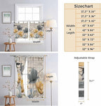 Spring Tulips Flower Living Room Curtains 84 Inch Length, Window Curtains Tab Top, Vintage Floral Barn Doors Rustic Beige Light Filtering Window Treatments Drapes 52"x84" 2 Panel