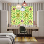 2 Panel Kitchen Cafe Curtains, Desert Sand Camels Sunlight Filtering Nature Air Through, Window Decor Tier Curtains for Living Room 80W x 63L inch Palm Trees Tropical Plants Polka Dot Yellow
