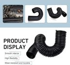 Car Air Intake Pipe, 2.5" Leak-proof Bendable Feed Expansion Hose for Extending to 39 ", Waterproof Cold Air Turbo Intake Inlet, Universal Guide Hose Modification for Most Cars (Black)