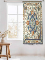 Sheer Curtains 72 Inches Long, Southwest Farmhouse Semi Sheer Curtains Light Filtering Window Treatment, Orange Blue Desert Bohemian Privacy Voile Drapes for Living Room Bedroom 52x72 Inch