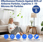 MERV 8 Cut to Fit Air Filter Material, Polyester Air Filter Media with Adhesive Hook Tape for HVAC Systems, Furnaces, Return Vents, Home & Office Use(Captures Dust, Pet Dander, 3.0 Microns)