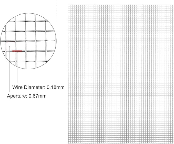 MRYBD 304 Stainless Steel Woven Wire Mesh Small 1mm Hole Fine Wire Mesh, 30 Mesh Drain Cover Mesh, Garden Insect Screen, for Air Bricks, Window, Vents, Filter 1x1m