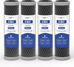 5 Micron 10" x 2.5" Whole House CTO Carbon Block Water Filter Cartridge Replacement for AO-WH-PRE-RCP2, FX12P, WFPFC8002, WFPFC9001, WHKF-WHWC, FXWTC, W5CIP, 3WH-STDCW-F02, SCWH-5 (Pack of 4)