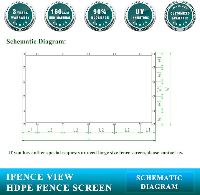 Ifenceview 6'x1' to 6'x100' Brown Shade Cloth Panels Fence Privacy Screen Fabric Mesh Net for Construction Site Yard Driveway Garden Railing Pool Balcony Canopy Awning 160 GSM (6' x 68')