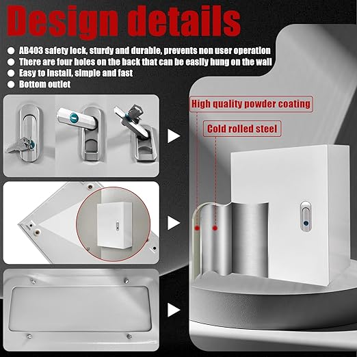 Electrical Box 20 x 16 x 8 Inch Indoor Outdoor Electrical Enclosure Box Steel Junction Box Wall Mounted Universal Electrical Project Box with Safety Locks and Mounting Plates