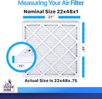 Filter King 22x48x1 Air Filter | 4-PACK | MERV 8 HVAC Pleated A/C Furnace Filters | MADE IN USA | Actual Size: 22 x 48 x .75"