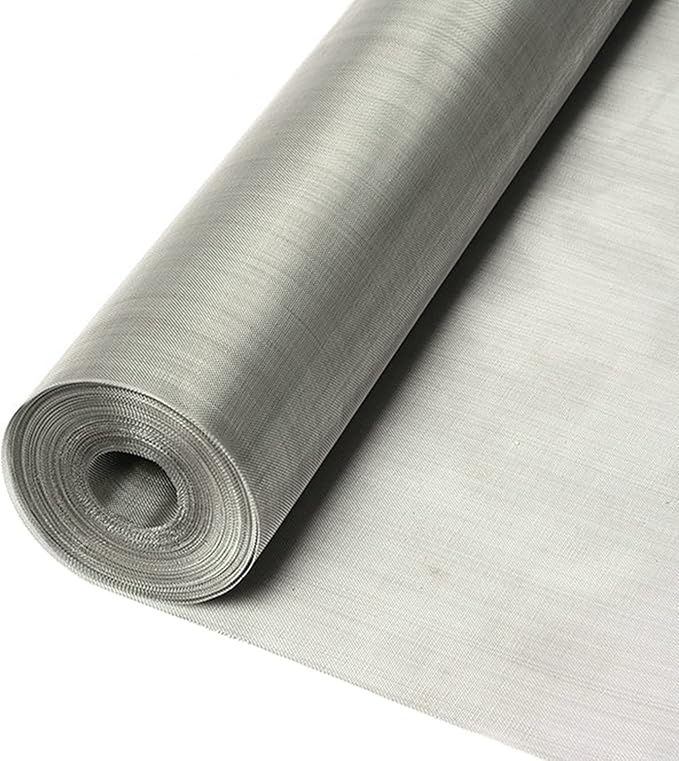 Stainless Steel Woven Wire Mesh 304 Stainless Steel Woven Wire, 80 Mesh Fly Mosquito Net, Fine Screen Mesh, Rodents Garden Insect Screen, for Vent, Filter, Window (Silver 1x7m)