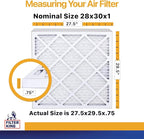 Filter King 28x30x1 Air Filter | 6-PACK | MERV 13 HVAC Pleated A/C Furnace Filters | MADE IN USA | Actual Size: 27.5 x 29.5 x .75"
