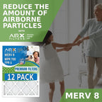 12x36x1 Air Filter MERV 8 Rating, 12 Pack of Furnace Filters Comparable to MPR 700 & FPR 5 - Made in USA by AIRX FILTERS WICKED CLEAN AIR.