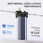 1 Micron 2.5" x 10" Whole House CTO Carbon Water Filter Cartridge Replacement for Under Sink Water Filter System, Dupont WFPFC8002, WFPFC9001, FXWTC, SCWH-5, WHEF-WHWC, WHCF-WHWC, AMZN-SCWH-5,2Pack